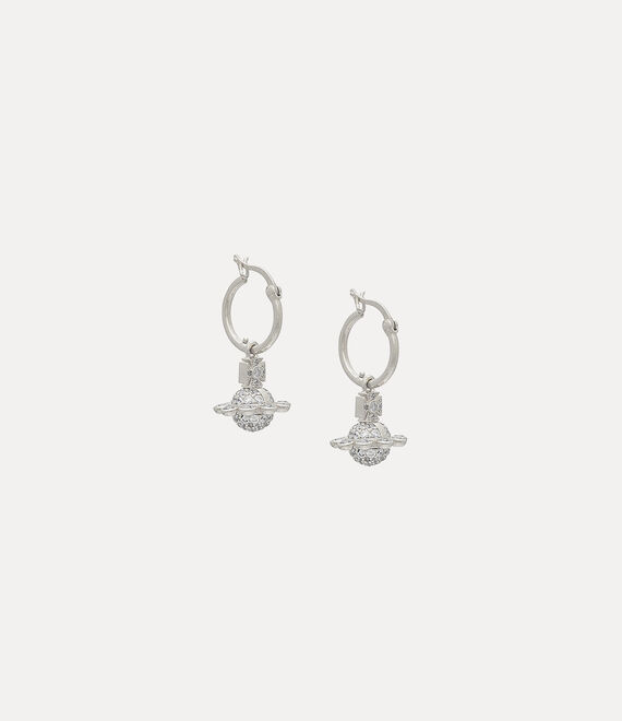 Vivienne Westwood Zadie Hoop Earrings in PLATINUM/WHITE CZ